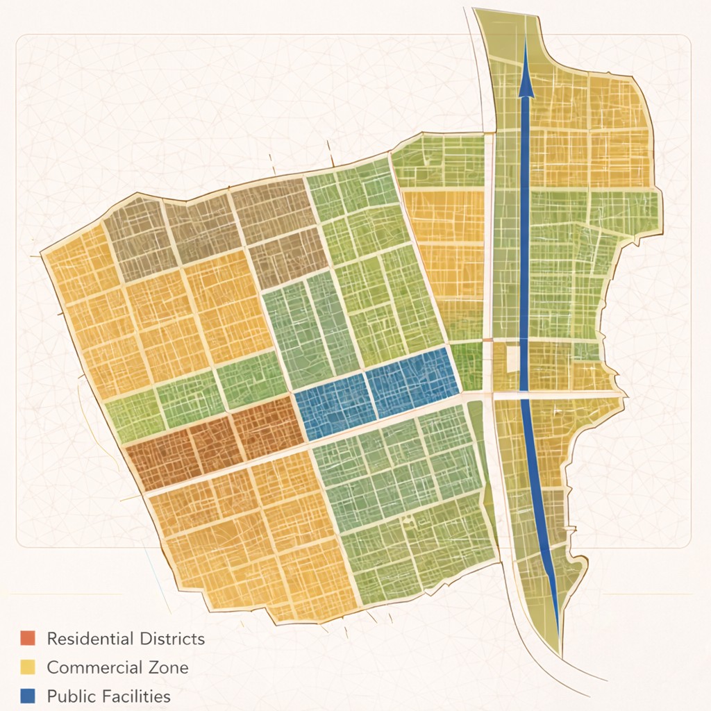Illustrative masterplan showing land use and development zones
